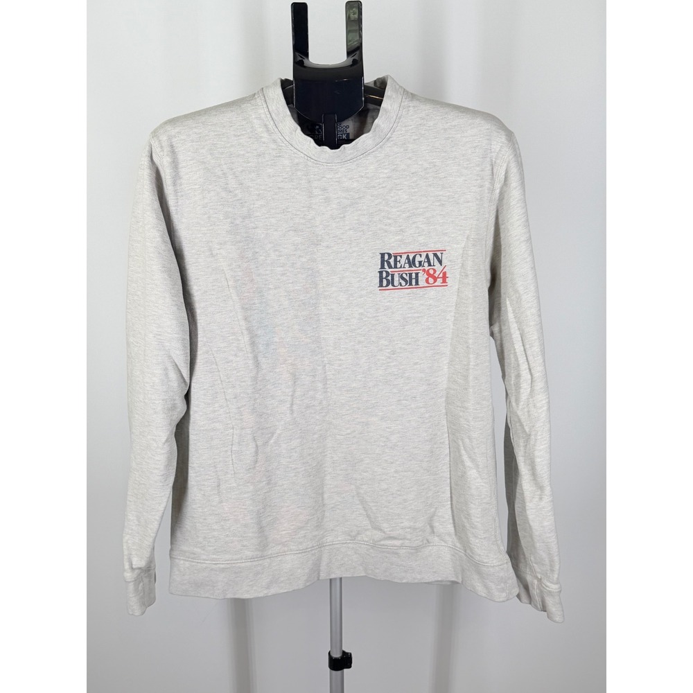 Rowdy Gentleman Reagan Bush 84 Sweatshirt Mens Large Gray Crewneck Graphic